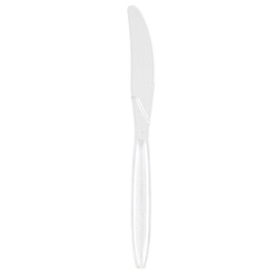 JAM Paper Big Party Pack Premium Plastic Knives, Clear, 100/Box (297KN100cl)
