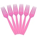 JAM Paper® Big Party Pack of Premium Plastic Forks, Fuchsia Hot Pink, 100 Disposable Forks/Box (297F100fu)