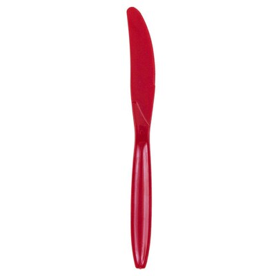 JAM Paper® Big Party Pack of Premium Plastic Knives, Red, 100 Disposable Knives/Box (297KN100re)