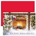 JAM Paper® Christmas Card Set, Cozy Fireplace Holiday Cards, 18/pack (526896500)