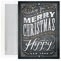 JAM Paper® Christmas Card Set, Chalkboard Greetings Christmas Cards, 16/pack (526M1028MB)