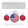 JAM Paper® Christmas Card Set, Patriotic Ornaments Christmas Cards, 16/pack (526M1000MB)