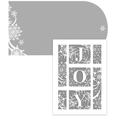 JAM Paper® Christmas Card Set, Joy, Laser Cut, 12/Pack (526898200)
