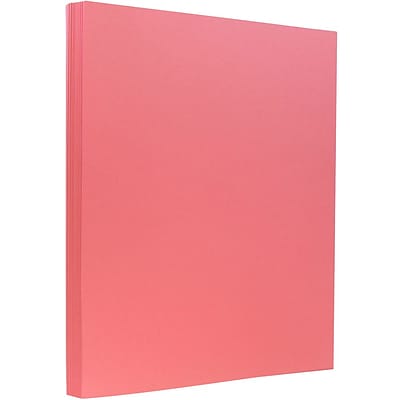 JAM Paper® Vellum Bristol 110lb Index Colored Cardstock, 8.5 x 11 Coverstock, Cherry Red, 50 Sheets/Pack (16932845)