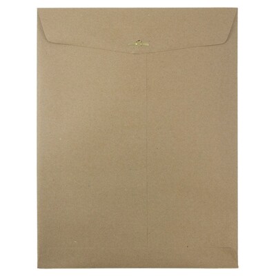 JAM Paper 10 x 13 Open End Catalog Envelopes with Clasp Closure, Brown Kraft Paper Bag, 50/Pack (563