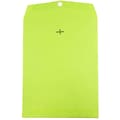 JAM Paper 10 x 13 Open End Catalog Colored Envelopes with Clasp Closure, Ultra Lime Green, 50/Pack (