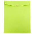 JAM Paper® 10 x 13 Open End Catalog Colored Envelopes with Clasp Closure, Ultra Lime Green, 25/Pack