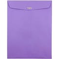 JAM Paper® 10 x 13 Open End Catalog Colored Envelopes with Clasp Closure, Violet Purple Recycled, 50