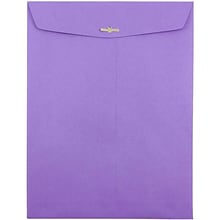 JAM Paper 10 x 13 Open End Catalog Colored Envelopes with Clasp Closure, Violet Purple Recycled, 25/