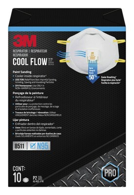 3M™ N95 Disposable Respirator with Cool Flow™ Valve, 10/Pack (8511P10-DC-PS)