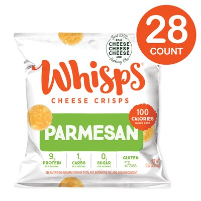 Whisps Parmesan Cheese Crisps, 0.63 oz, 28/Pack (307-00224)