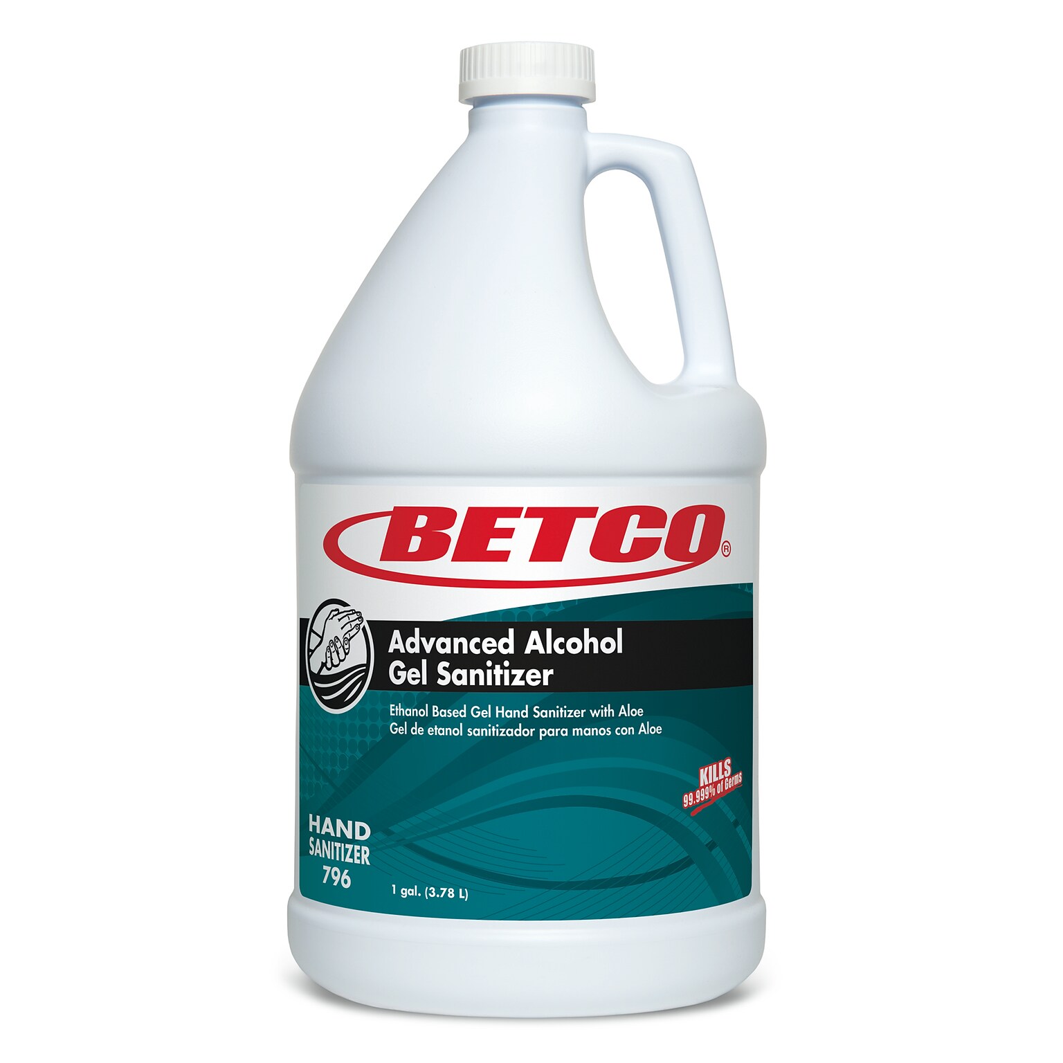 Betco Advanced 70% Alcohol Gel Hand Sanitizer with Aloe, Light Fresh Scent, 128 oz., 4/Carton (7960400)
