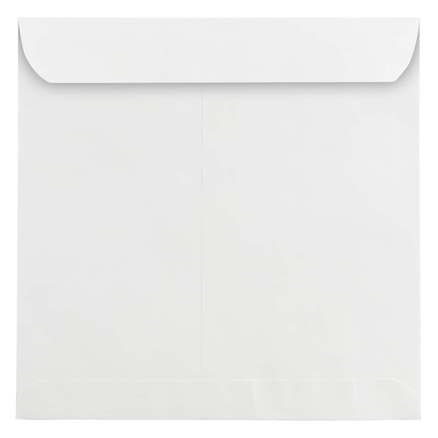 JAM Paper 11.5 x 11.5 Large Square Invitation Envelopes, White, 100/Pack (03992321B)