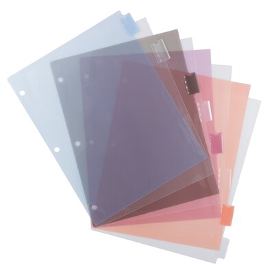 JAM Paper Poly Dividers, 8-Tab, Assorted Colors, 6 Packs (375032922A)
