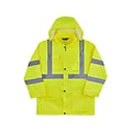 Ergodyne GloWear 8366 Lightweight High-Visibility Rain Jacket, ANSI Class R3, Lime, 4XL (24338)