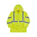 Ergodyne GloWear 8366 Lightweight High-Visibility Rain Jacket, ANSI Class R3, Lime, 5XL (24339)