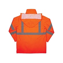 Ergodyne GloWear 8366 Lightweight High-Visibility Rain Jacket, ANSI Class R3, Orange, 5XL (24369)