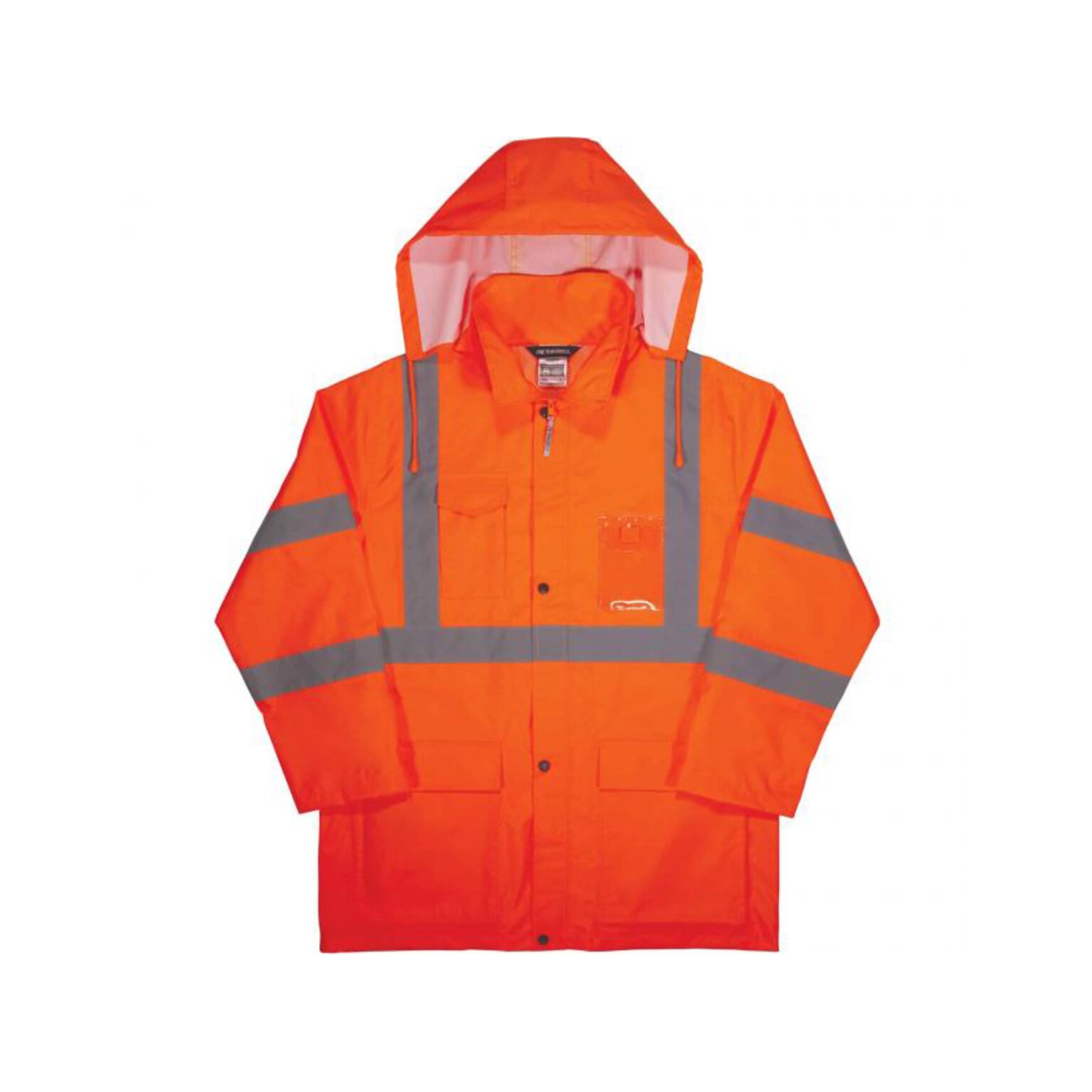 Ergodyne GloWear 8366 Lightweight High-Visibility Rain Jacket, ANSI Class R3, Orange, X-Large (24365)