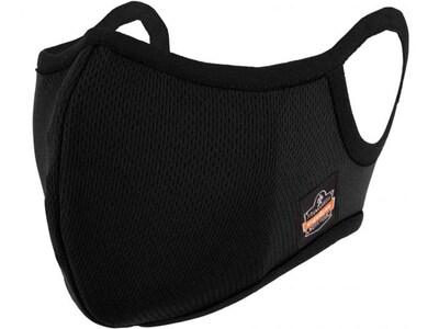 Ergodyne Skullerz Reusable Cloth Contoured Face Cover Mask with Filter, Large/Extra-Large, Black (48822)