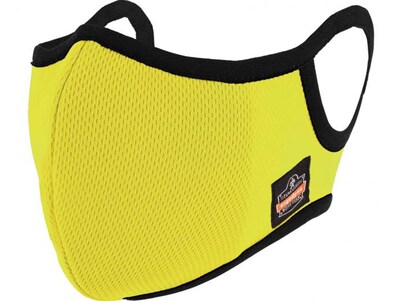 Ergodyne Skullerz Reusable Cloth Contoured Face Cover Mask with Filter, Small/Medium, Lime (48823)