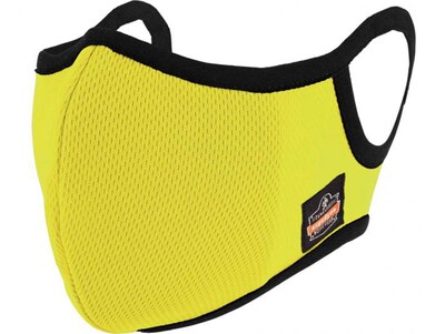 Ergodyne Skullerz Reusable Cloth Contoured Face Cover Mask with Filter, Large/Extra-Large, Lime (48824)
