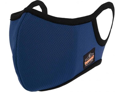 Ergodyne Skullerz Reusable Cloth Contoured Face Cover Mask with Filter, Large/Extra-Large, Blue (48842)