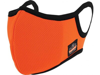 Ergodyne Skullerz Reusable Cloth Contoured Face Cover Mask with Filter, Small/Medium, Orange (48827)
