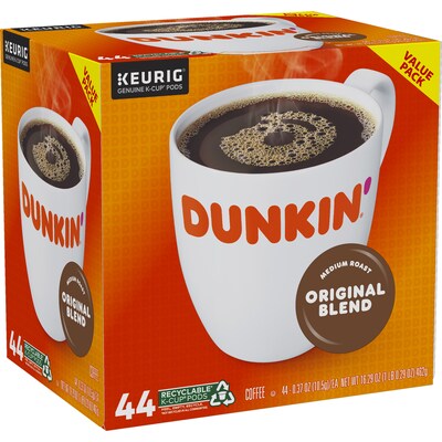 Dunkin Original Blend Coffee Keurig® K-Cup® Pods, Medium Roast, 44/Box (006933)