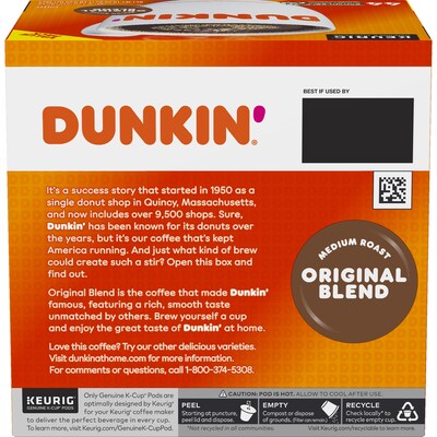 Dunkin' Original Blend Coffee Keurig® K-Cup® Pods, Medium Roast, 44/Box (006933)