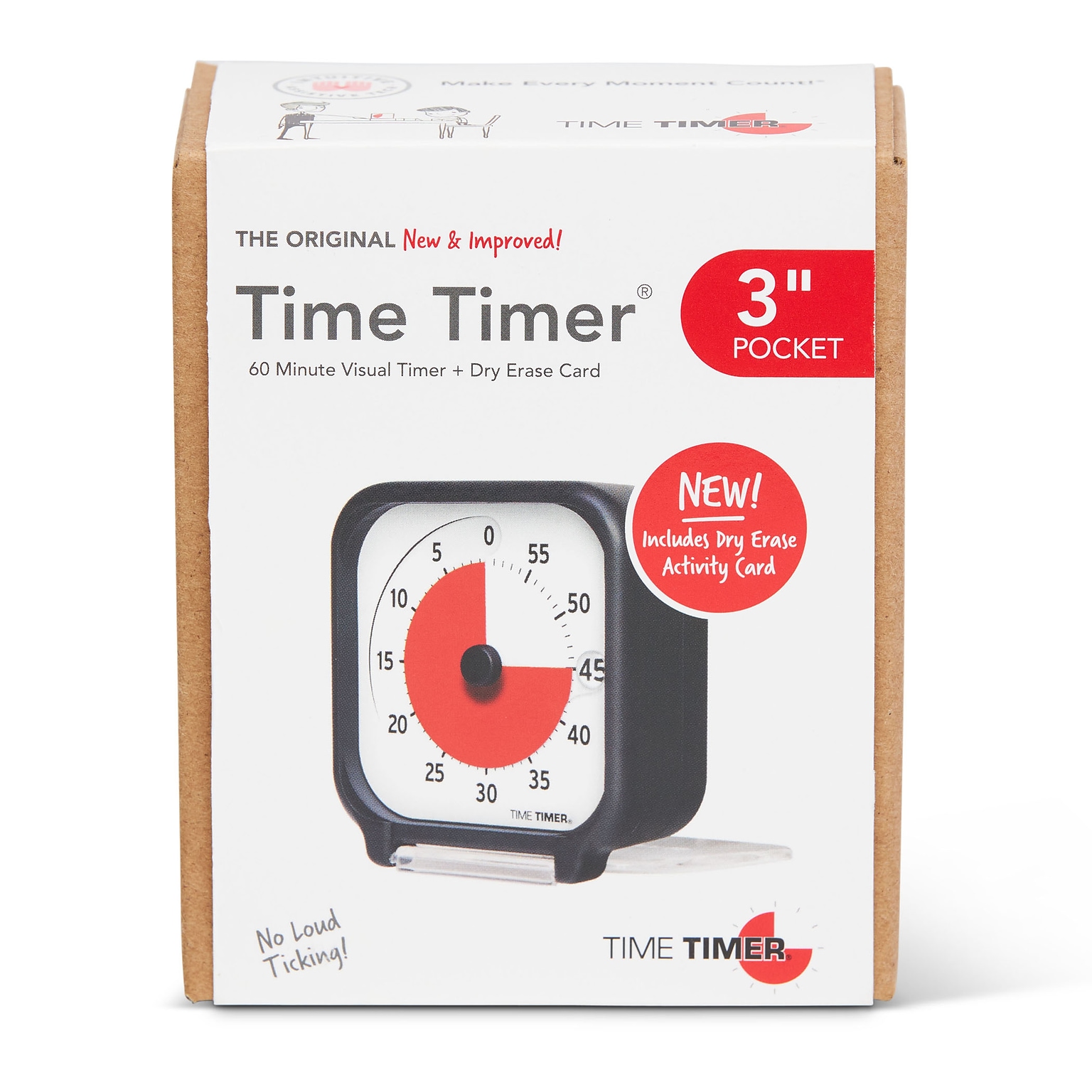Time Timer 60 Minute Visual Timer 3, Plastic (TTMTT03BW)