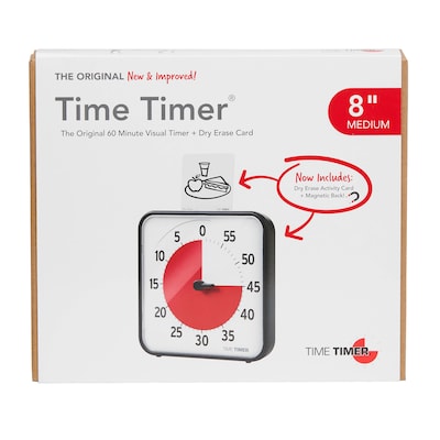 Time Timer 60 Minute Visual Timer 8, Plastic (TTMTT08BW)