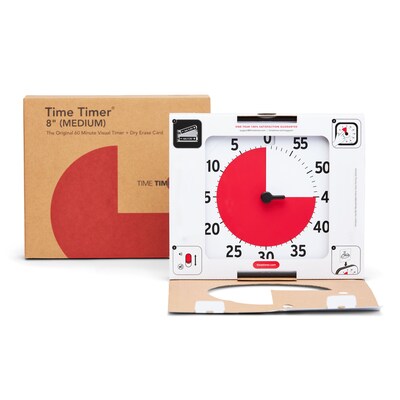 Time Timer 60 Minute Visual Timer 8", Plastic (TTMTT08BW)