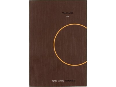 2022 AT-A-GLANCE Plan. Write. Remember. 6 x 9 Daily Planning Notebook, Brown (70-6201-30-22)