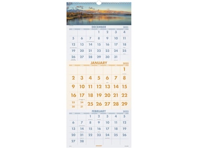 2022 AT-A-GLANCE 27 x 12 Three-Month Calendar, Scenic, Multicolor (DMW503-28-22)