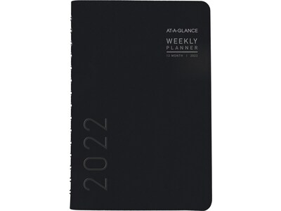 2022 AT-A-GLANCE Contemporary 5 x 8 Weekly/Monthly Planner, Black (70-100X-05-22)