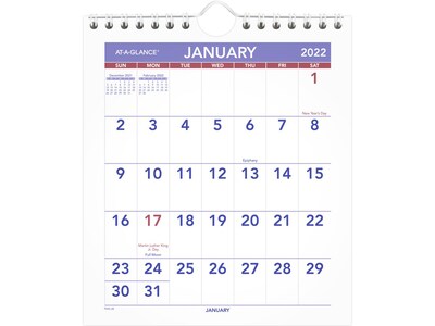 2022 AT-A-GLANCE 6.5 x 7.5 Monthly Calendar, Multicolor (PM5-28-22)