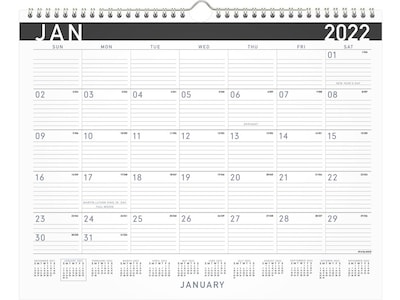 2022 AT-A-GLANCE 12 x 15 Monthly Calendar, White (PM8X-28-22)