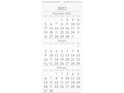 2021-2023 AT-A-GLANCE 27 x 12 Three-Month Wall Calendar, White (SW115-28-22)