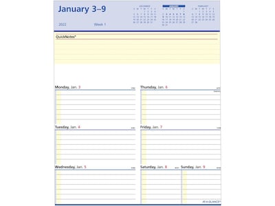 2022 AT-A-GLANCE 7 x 6 Weekly Calendar Refill, Flip-A-Week, White (SW706-50-22)