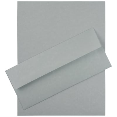 JAM Paper® #10 Business Stationery Set, 4.125 x 9.5, Parchment Blue Recycled, 100/Pack (303024426)