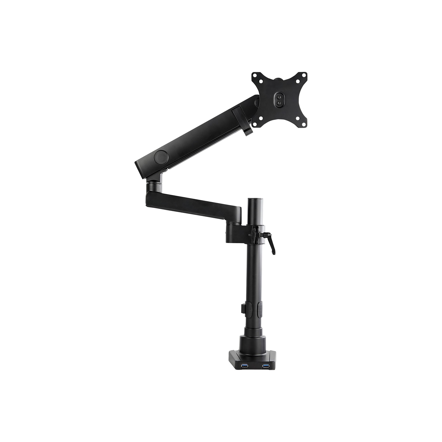 StarTech.com Desk Mount Monitor Arm - Full Motion Single Pole up to 8kg VESA Display - C-Clamp/Grommet, Up 35, Black