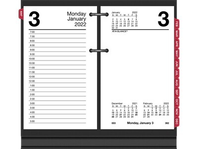 2022 AT-A-GLANCE 6 x 3.5 Daily Calendar Refill, White/Black (E717T-50-22)