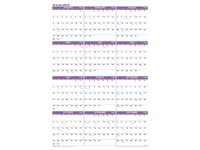 2022 AT-A-GLANCE 36 x 24 Yearly Calendar, Extra Large, White/Red/Purple (PM12-28-22)