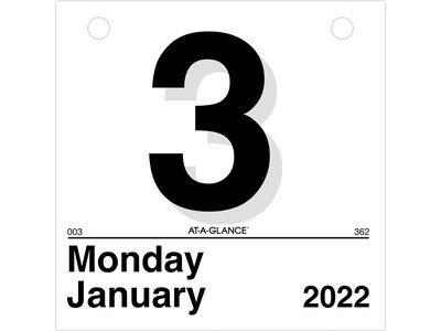 2022 AT-A-GLANCE 6 x 6 Daily Calendar Refill, Today Is, White (K1-50-22)