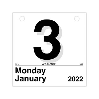 2022 AT-A-GLANCE 6 x 6 Daily Calendar Refill, Today Is, White (K1-50-22)
