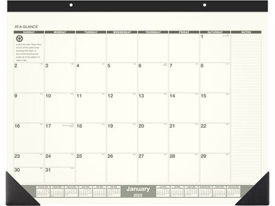 2022 AT-A-GLANCE 17 x 22 Monthly Calendar, Recycled, White/Black (SK32G-00-22)