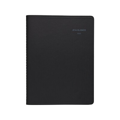 2022 AT-A-GLANCE 8.5 x 11 Weekly/Monthly Appointment Book, QuickNotes, Black (76-950-05-22)