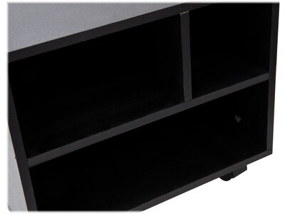 Mind Reader 3-Shelf Particle Board Mobile Printer Stand with Lockable Wheels, Black (MDFPCART-BLK)