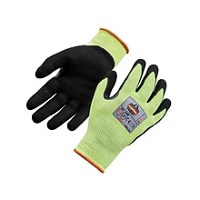 Ergodyne ProFlex 7041 Hi-Vis Nitrile-Coated Cut-Resistant Gloves, ANSI A4, Wet Grip, Lime, Large, 12