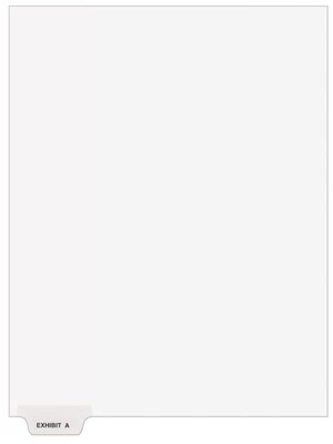 Avery Individual Legal Pre-Printed Paper Divider, EXHIBIT A-Tab, White, 25/Pack (11940)
